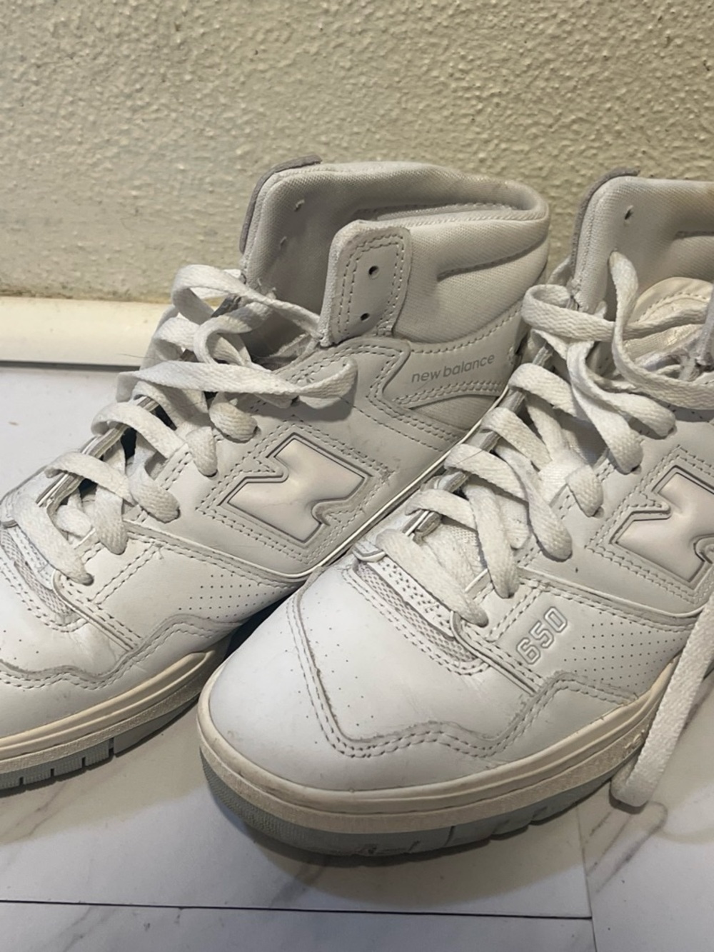 New Balance 650 White High-Top Sneakers